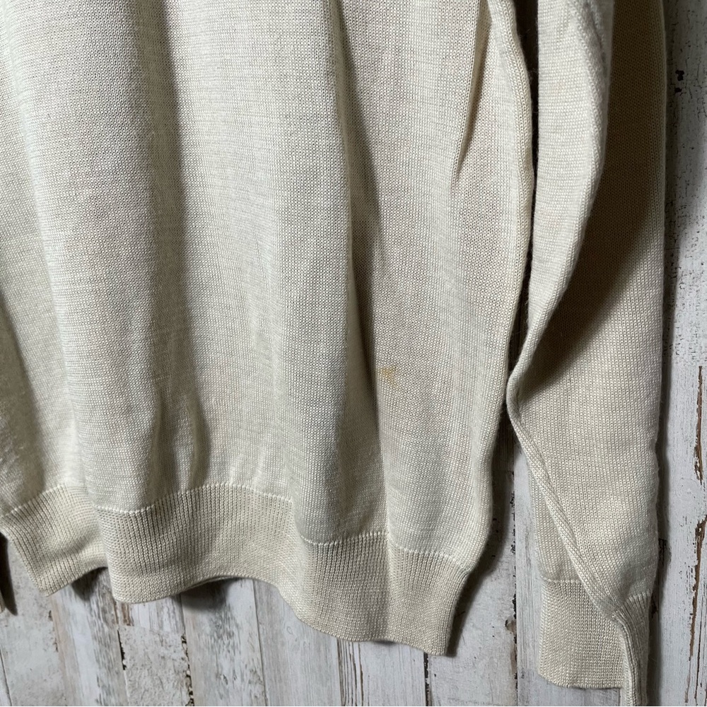 Vintage 90s Coogie Like Earth Tone Grandpa 3D Knit Wool Blend Sweater Mens Large - Picture 3 of 8